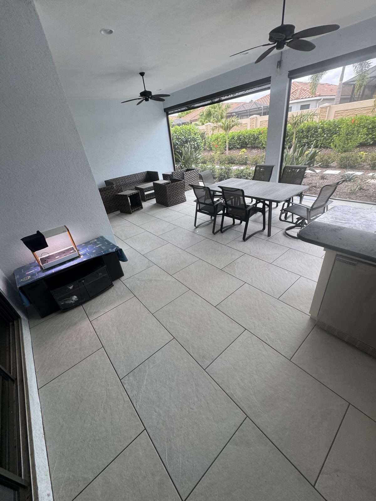 Outdoor porcelain tile installation Sarasota FL
